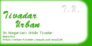 tivadar urban business card